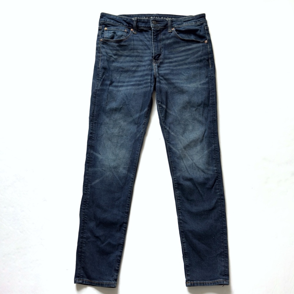 American Eagle Outfitters Men's Straight Jeans - Indigo Blue Wash